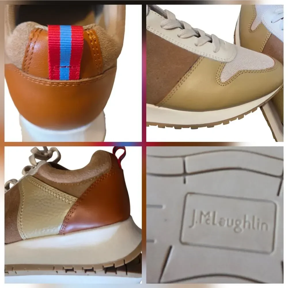J McLaughlin Emerson Sneakers sz 9 Leather & Suede Great Traction NEW Shoes